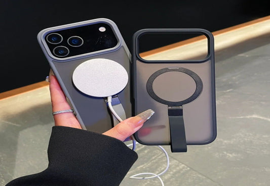 Magsafe Bracket Lanyard 2In1 Magnetic Phone Case for Iphone 17 Air 16 15 14 plus 12 13 Pro Max 11 Shockproof Bumper Matte Cover