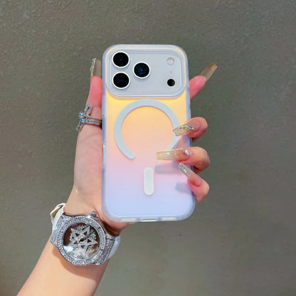 NEW For Iphone 17 Pro Max Laser Color-Changing Matte Phone Case 17Pro Magnetic Cover 17Air Gradient Colors cases Sun Set Sky