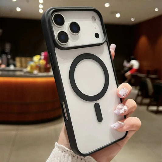 Luxury Magnetic Shockproof Phone Case for  17 Air 16 15 14 plus 13 12 11 Pro Max for Magsafe Wireless Charge Cases Cover