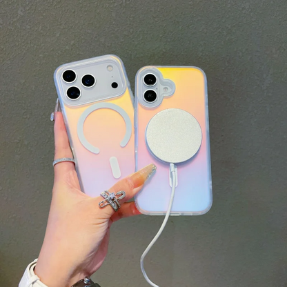 NEW For Iphone 17 Pro Max Laser Color-Changing Matte Phone Case 17Pro Magnetic Cover 17Air Gradient Colors cases Sun Set Sky