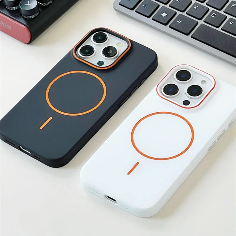 Ultrathin Hit Color Magsafe Case for Iphone 16 17 15 14 13 12 Pro Max plus 17 Air Magnetic Wireless Charging Matte Hard PC Cover